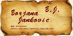 Borjana Janković vizit kartica